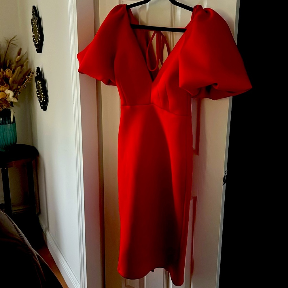 Beautiful red dress, wonderful fabric